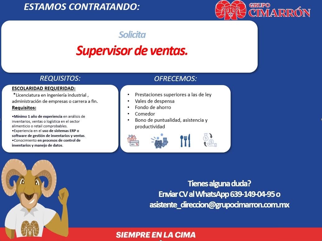 Supervisor de ventas