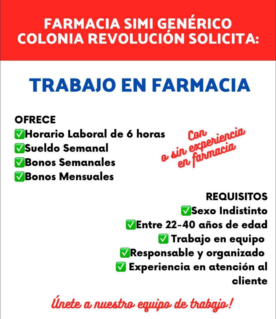 Trabajo en farmacia