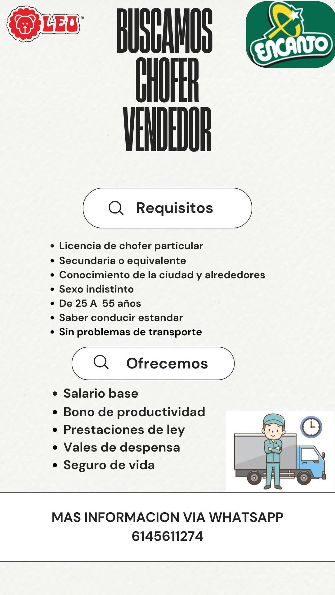 CHOFER VENDEDOR