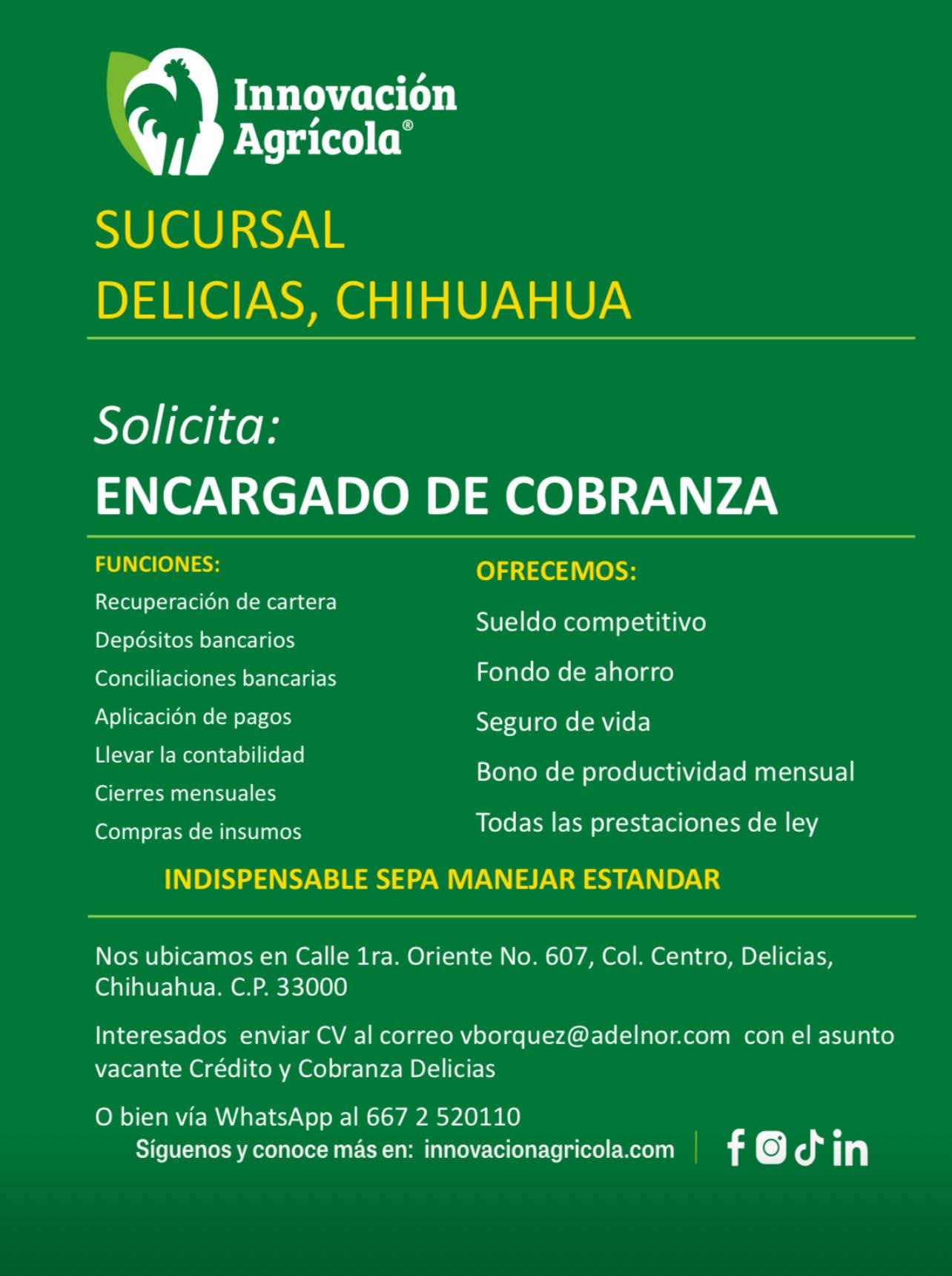 Encargado de Cobranza