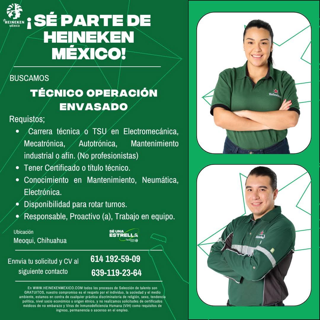 Técnicos operación envasado