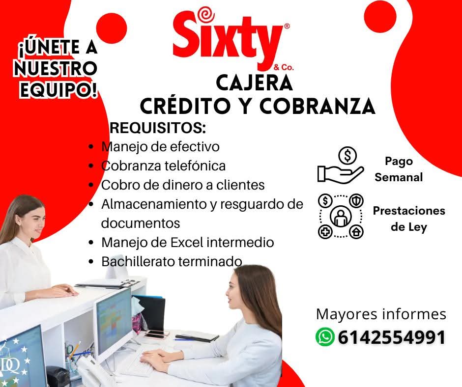 Cajera crédito y cobranza
