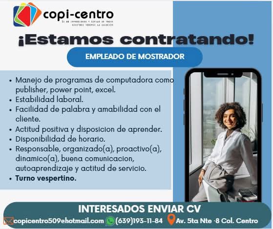 Empleo de mostrador