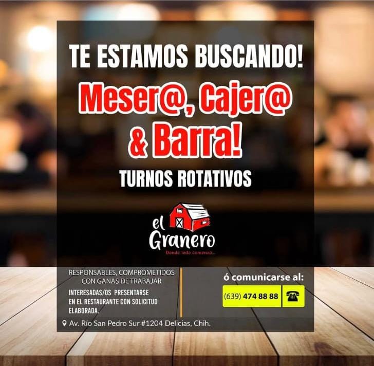 Mesera y cajera