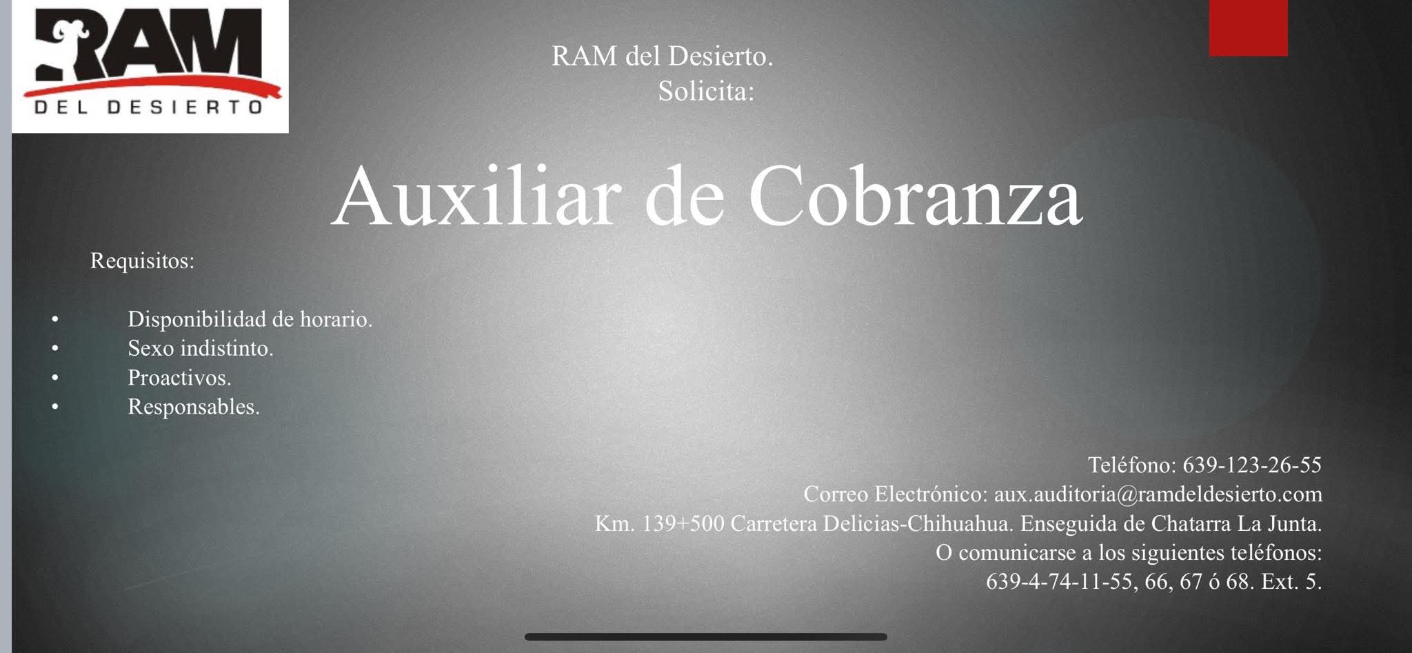 Auxiliar de cobranza