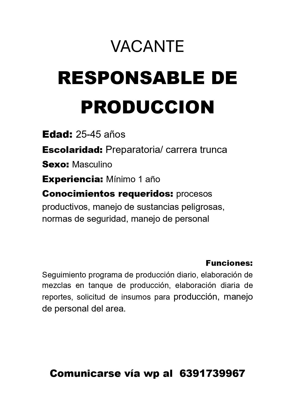 Responsable de producción