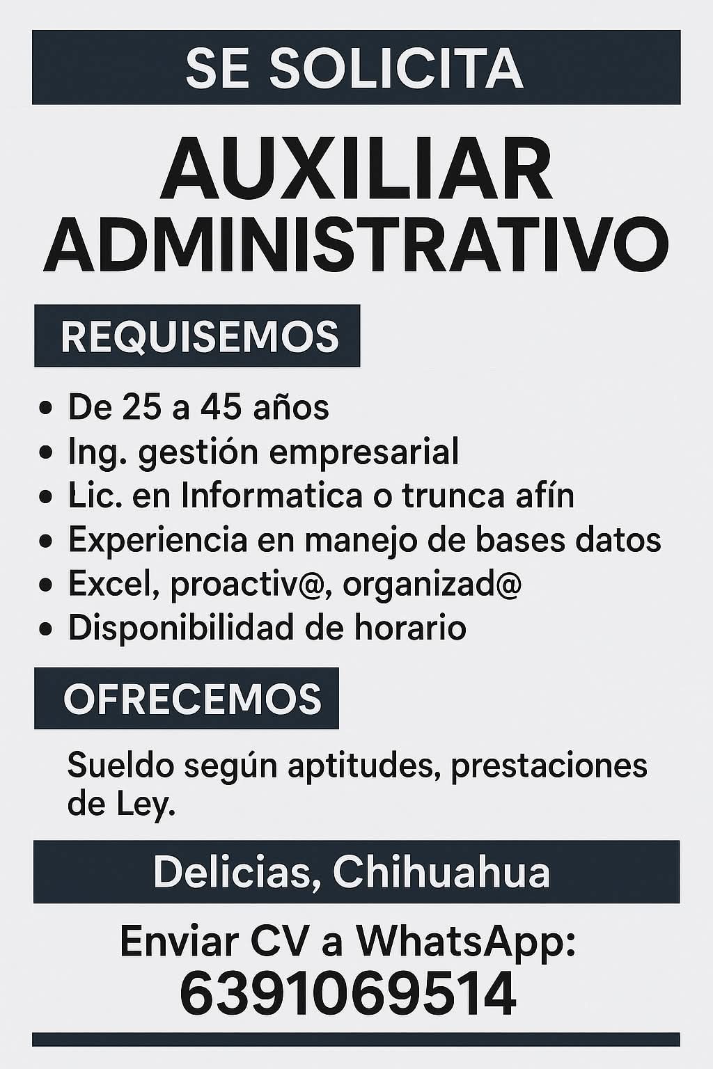 Auxiliar administrativo