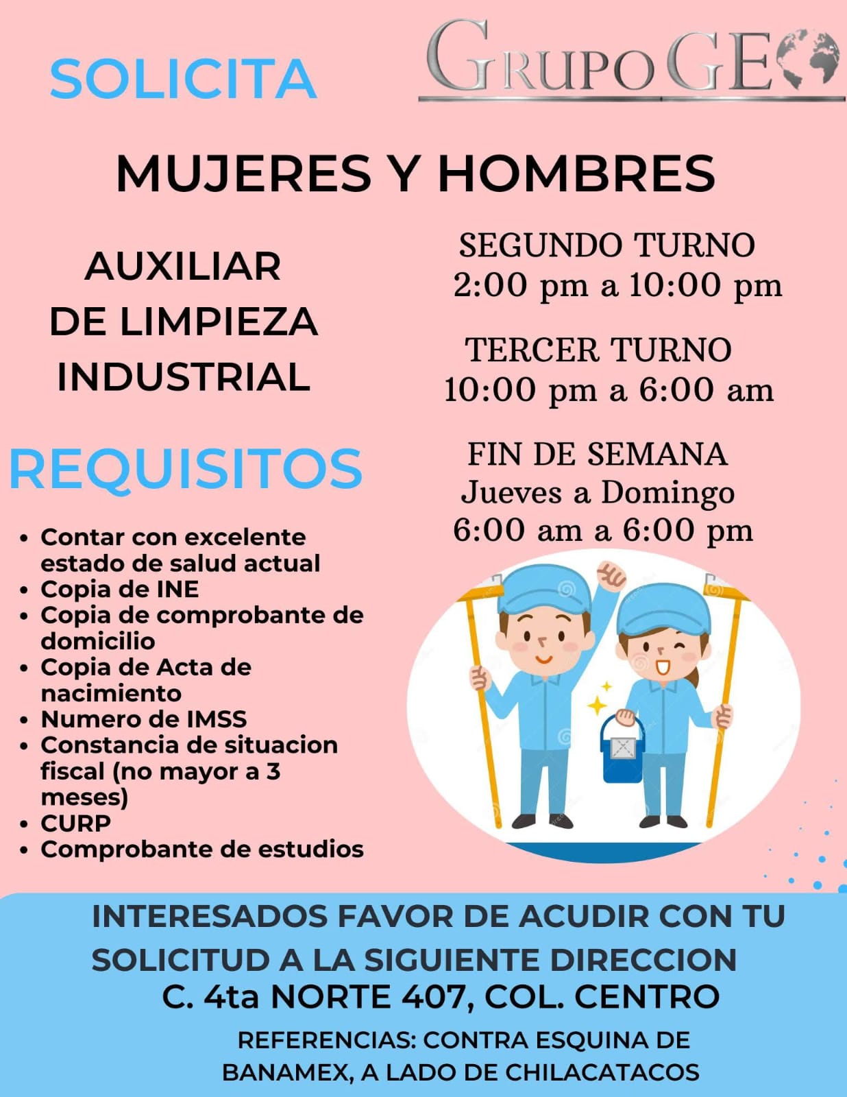 Auxiliar de limpieza y industrial