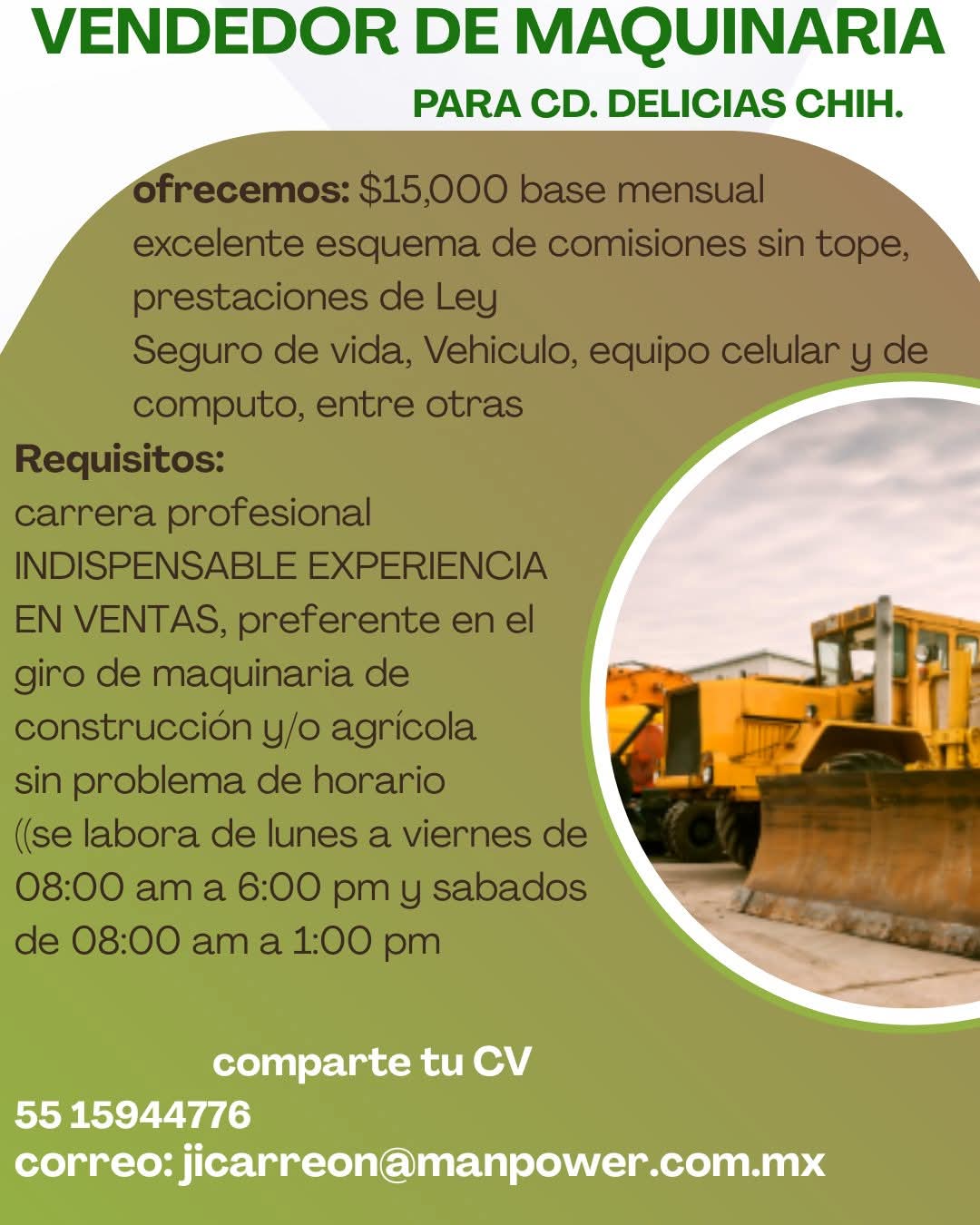 Vendedor de maquinaria