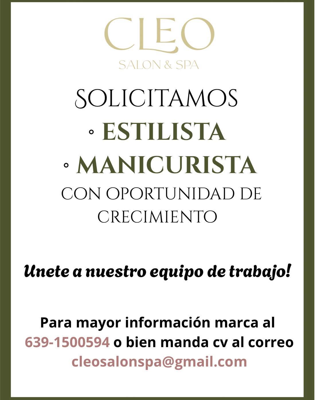 Estilista y manicurista
