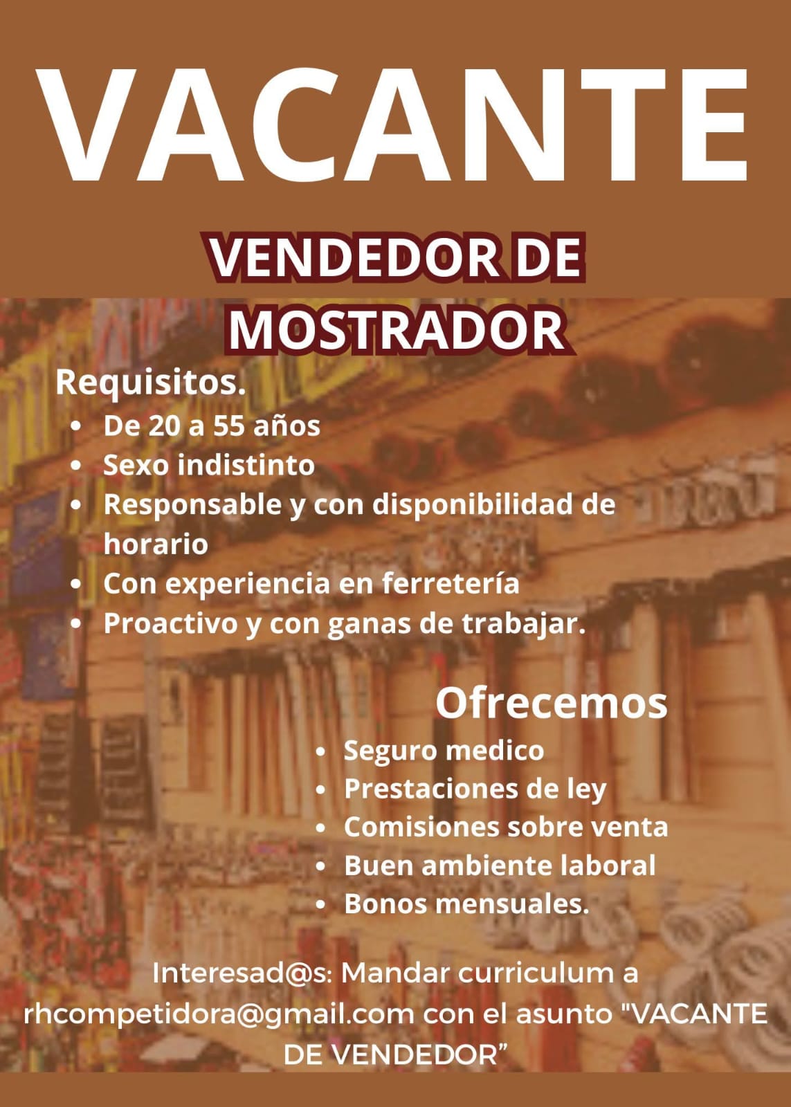 Vendedor de mostrador