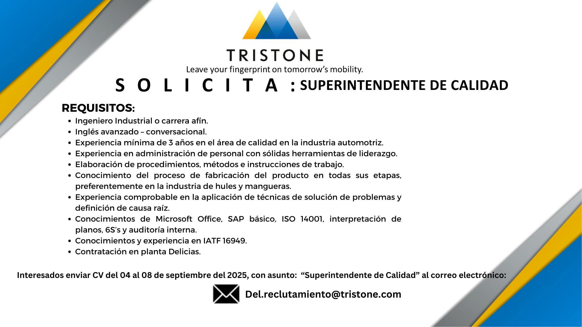 Superintendente de calidad