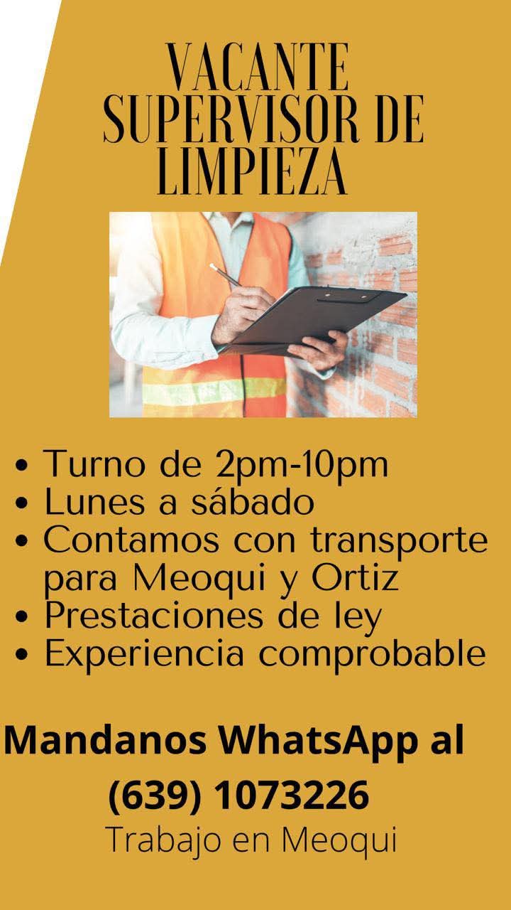 Supervisor de limpieza