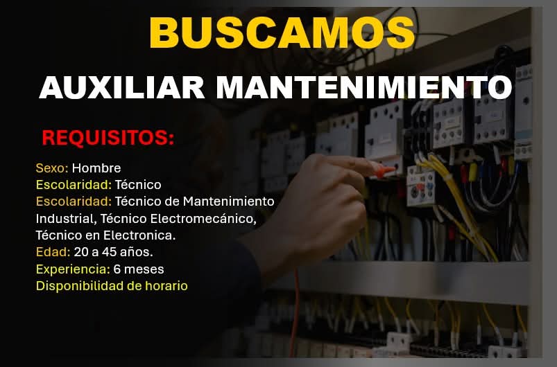 Auxiliar de mantenimiento