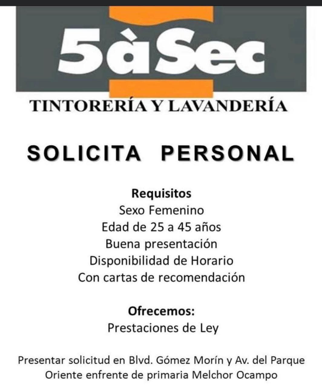 Personal para tintorería