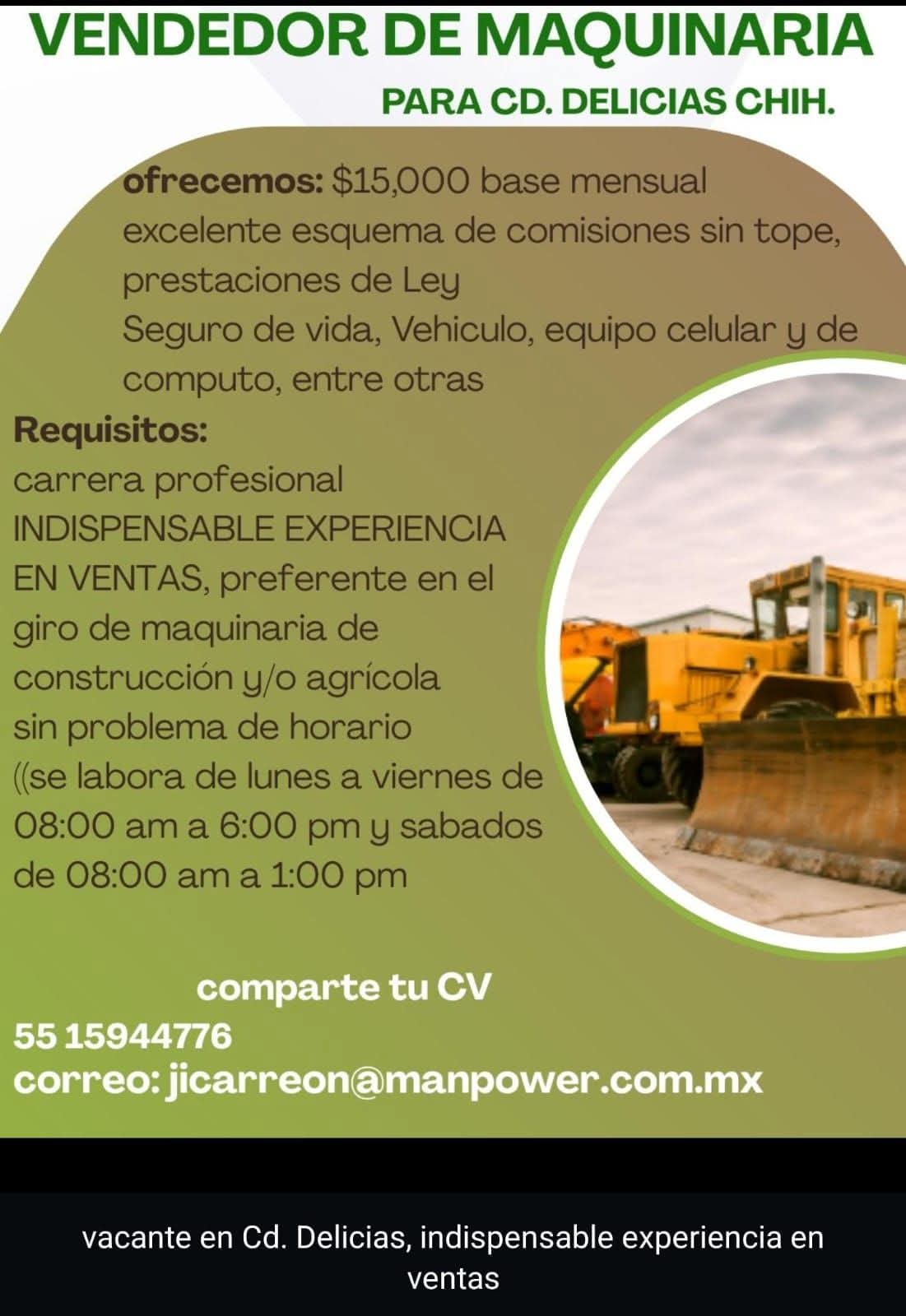 Vendedor de maquinaria