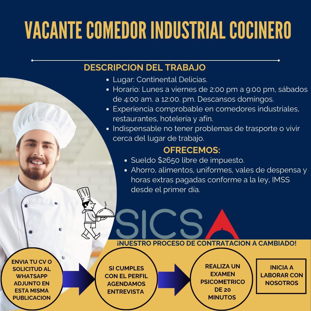 Comedor industrial  cocinero