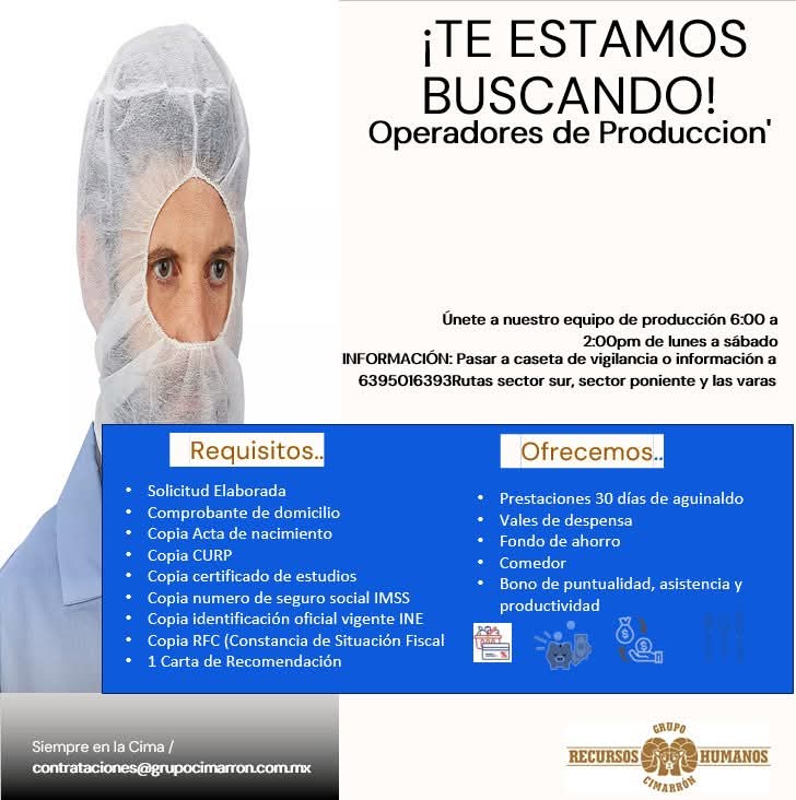 Operadores de producción