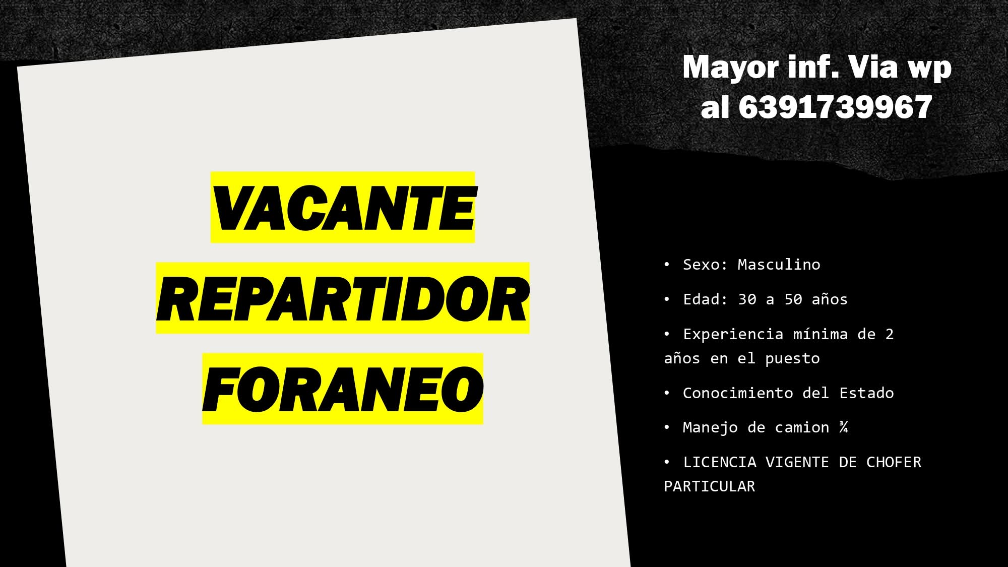 Repartidor foráneo