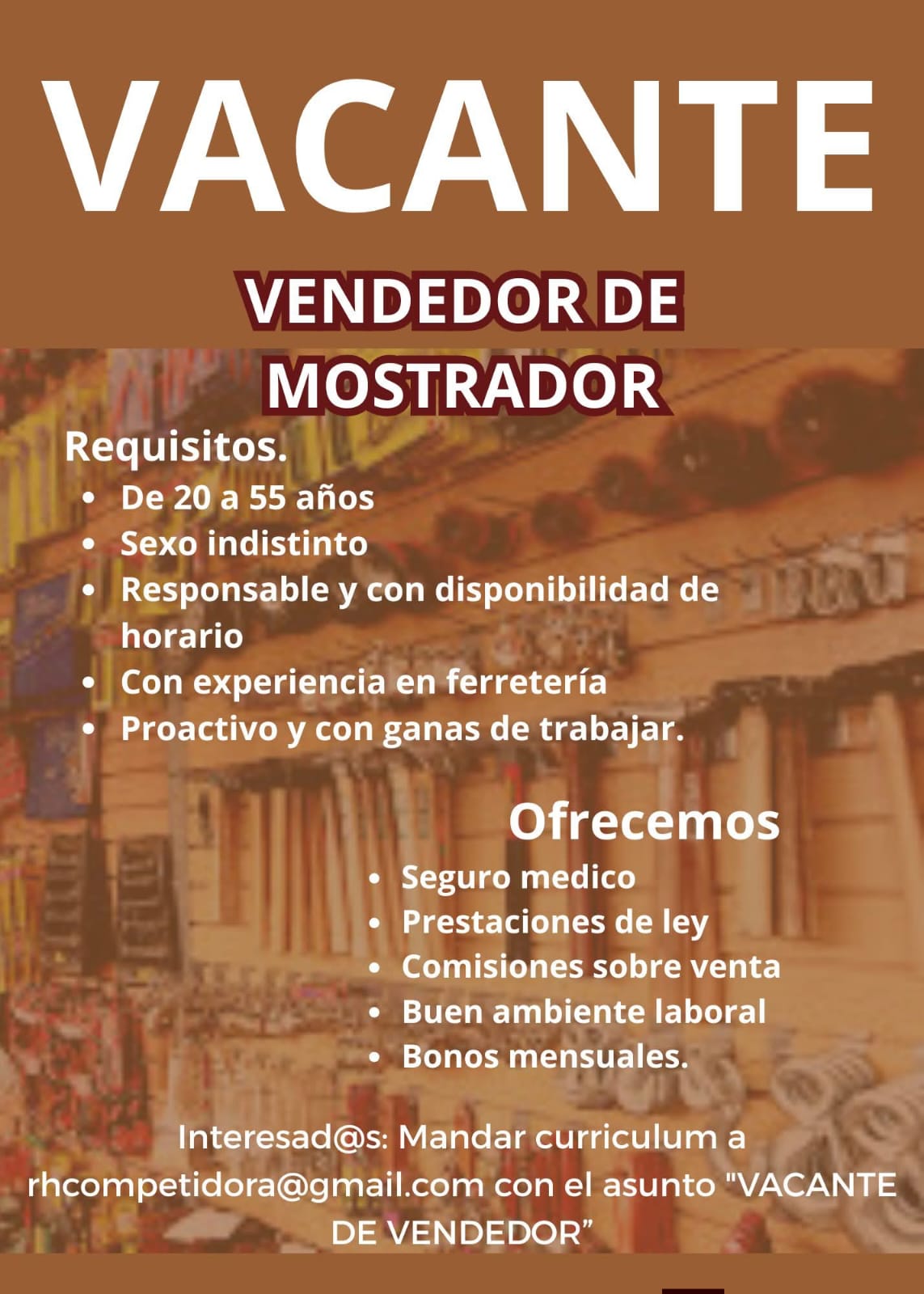 Vendedor de mostrador