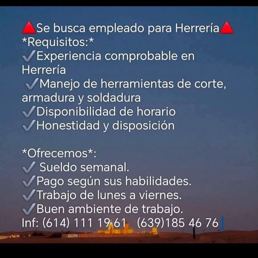 Empleado para herrería