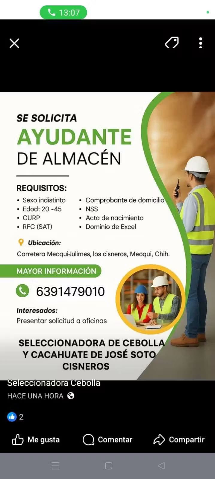 Ayudante de almacén