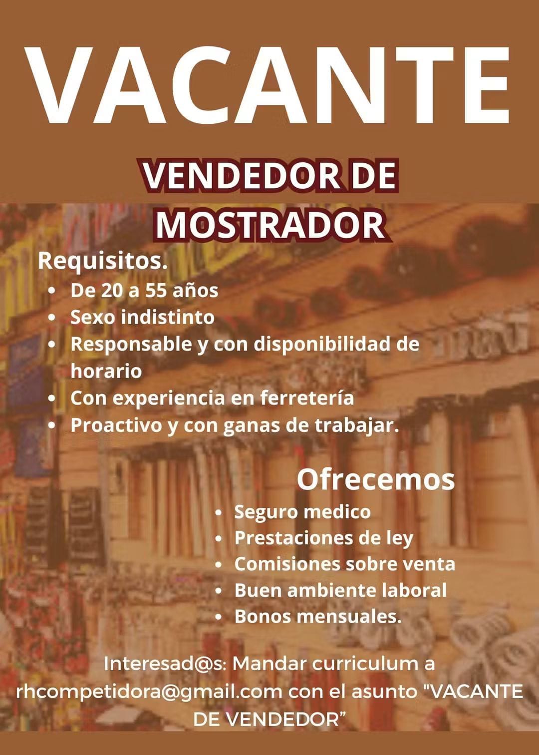 Vendedor de mostrador