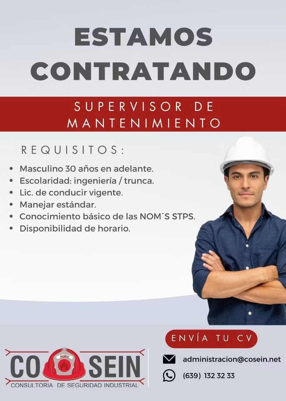 Supervisor de mantenimiento