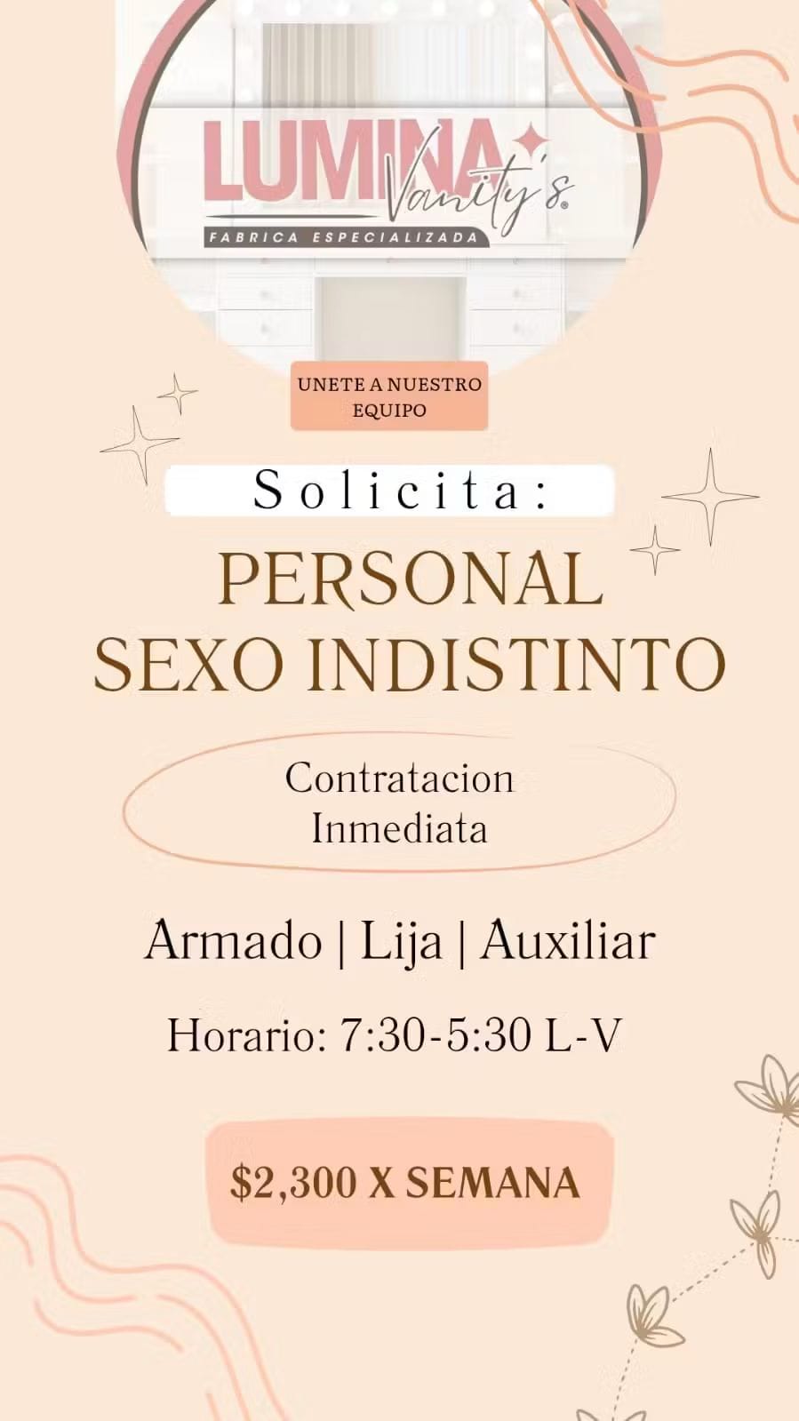 Personal para lijadoras