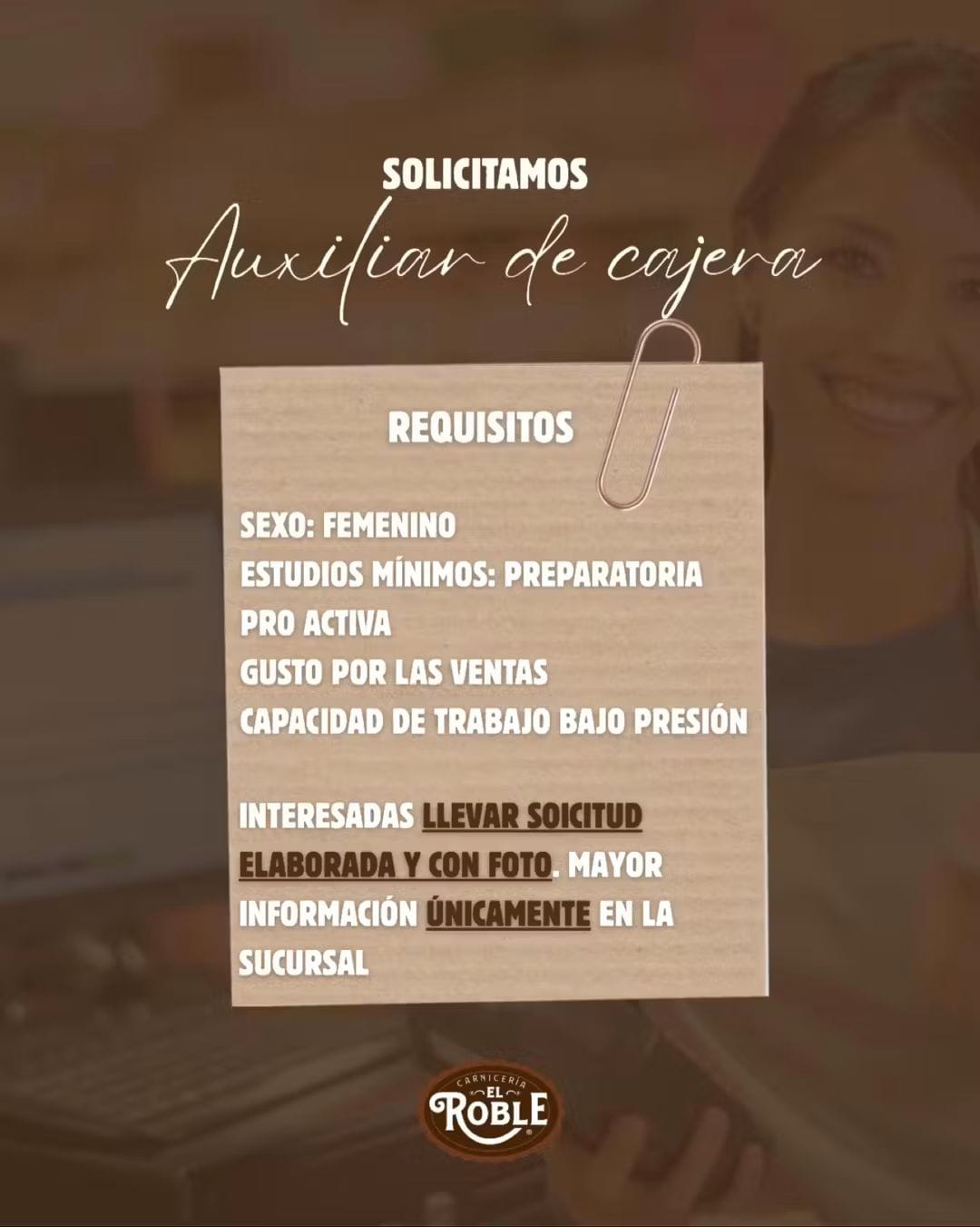 Auxiliar de cajera