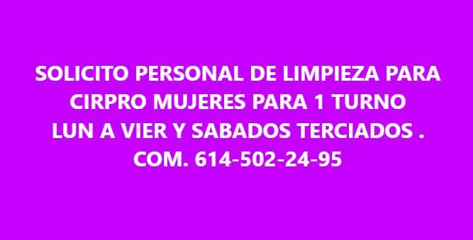 Personal de limpieza