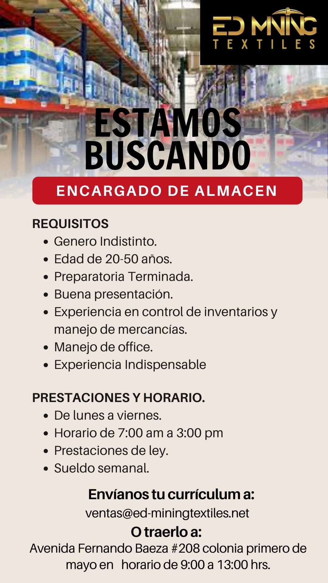 Encargado de almacén
