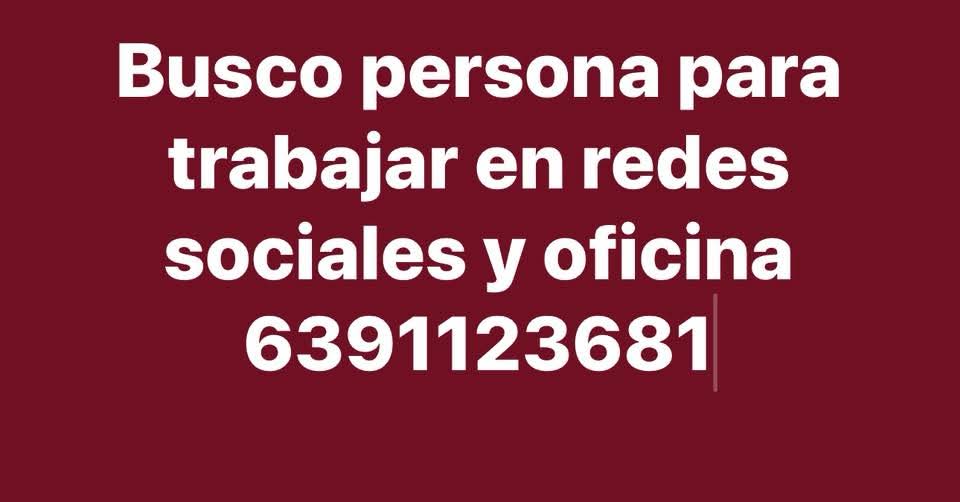 Persona para trabajar en redes