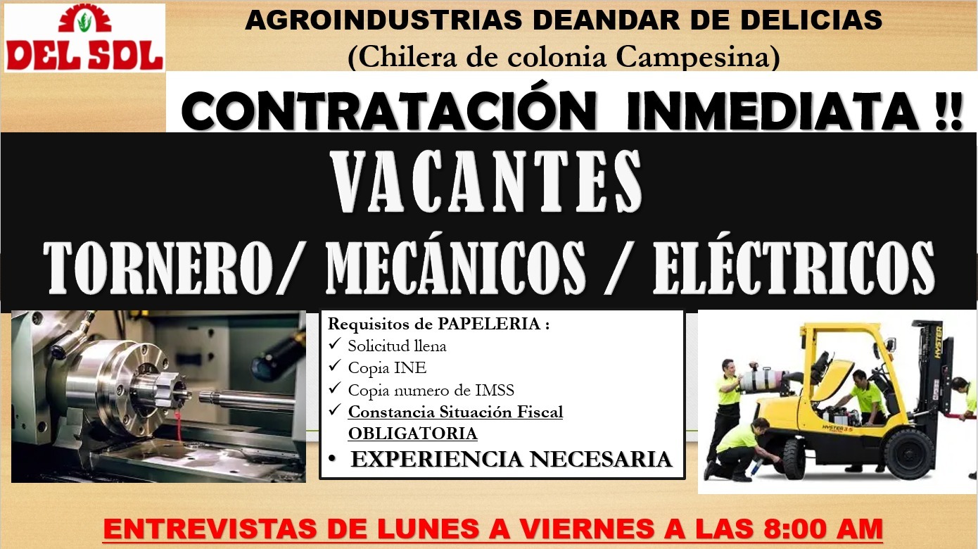 Torneros ,mecánico ,eléctrico