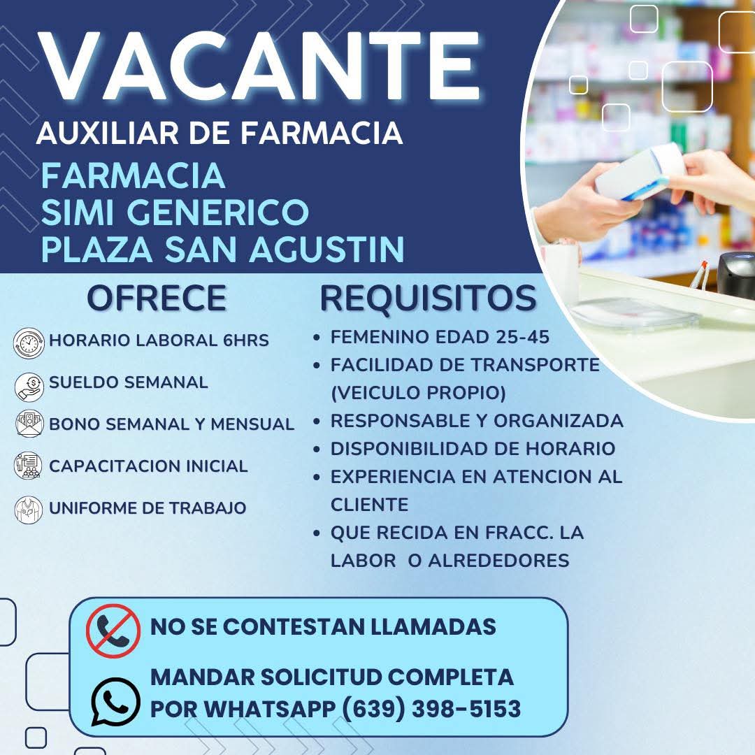 Auxiliar de farmacia