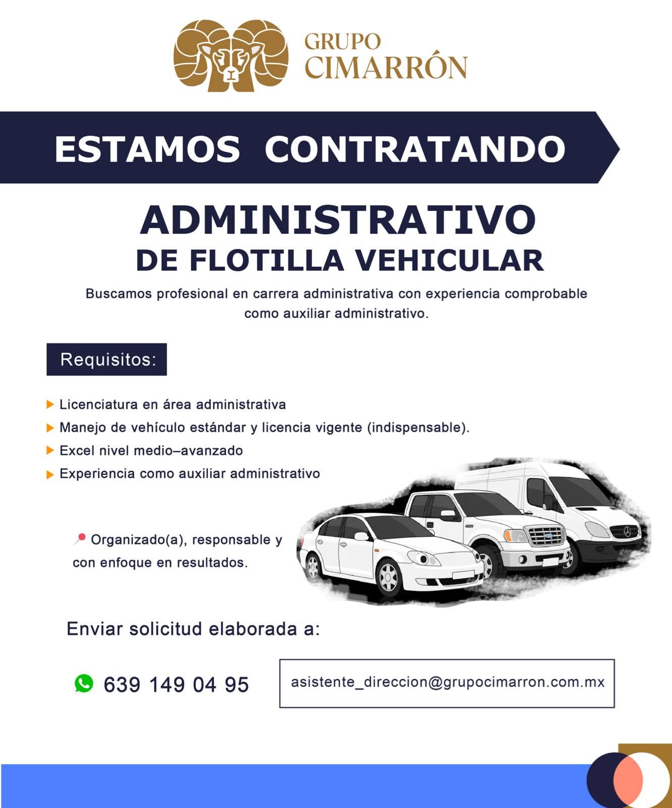 Administrativo de flotilla vehicular