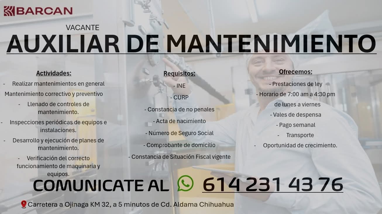 Auxiliar de mantenimiento