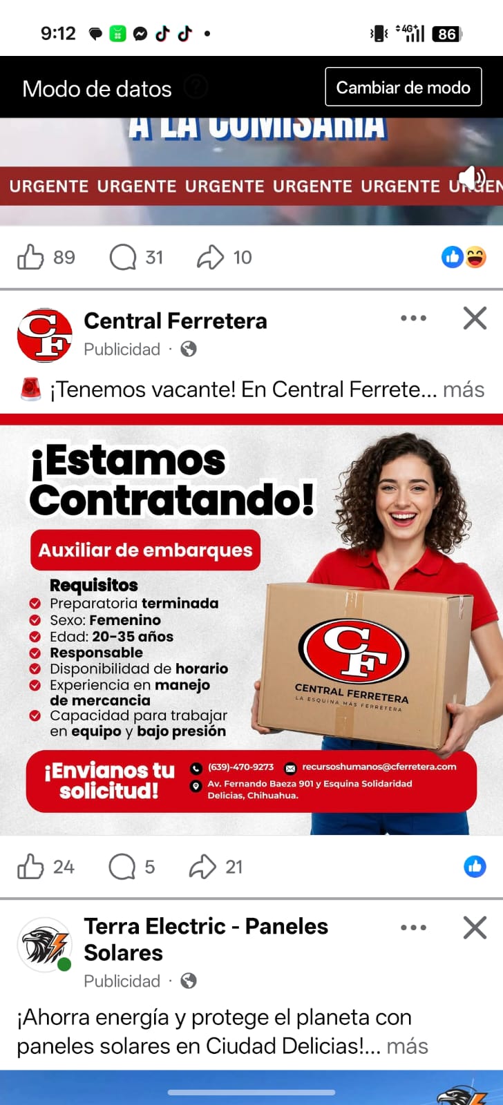 Auxiliar en el área de embarque