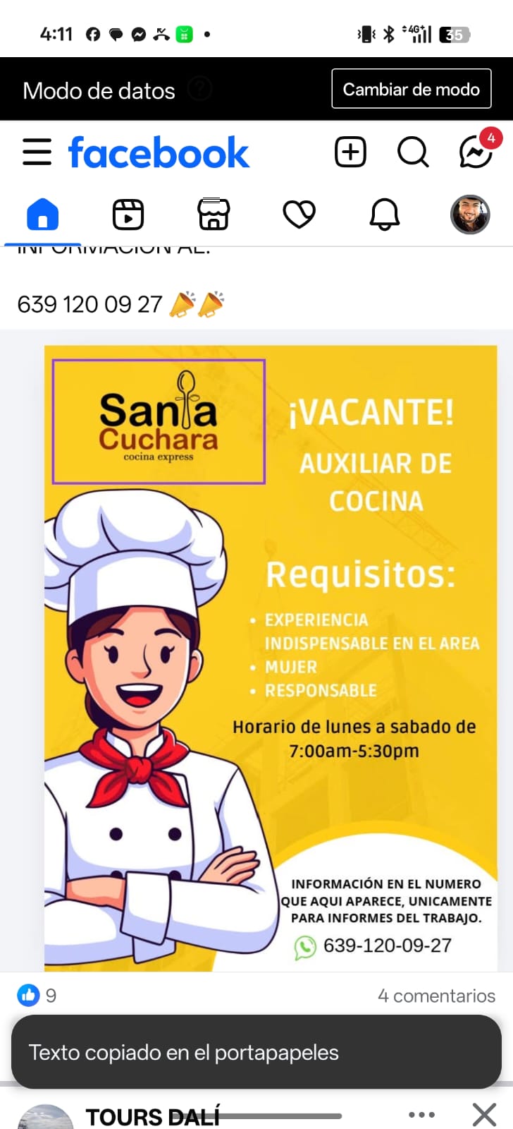Auxiliar de cocina