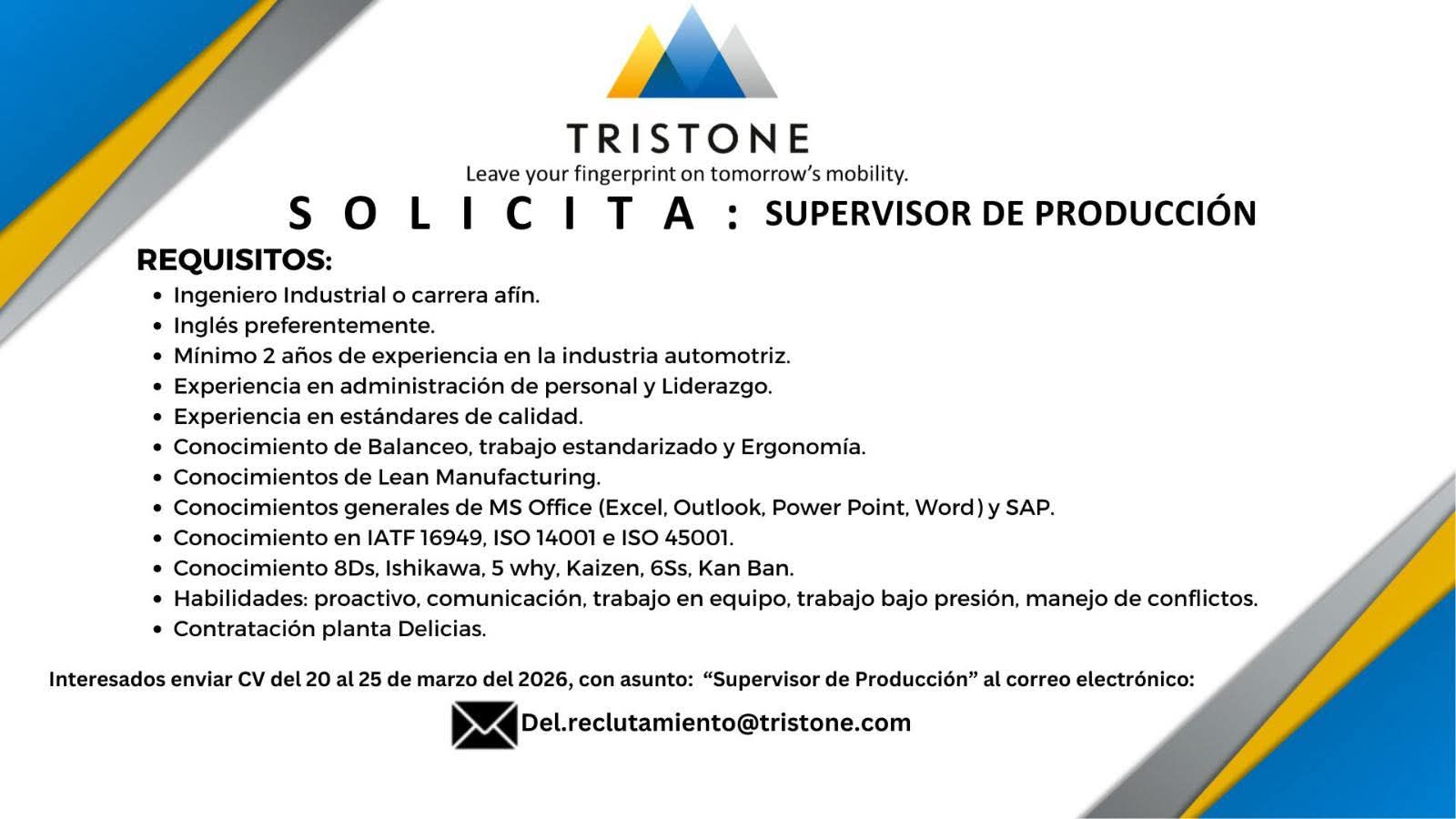 Supervisor de producción