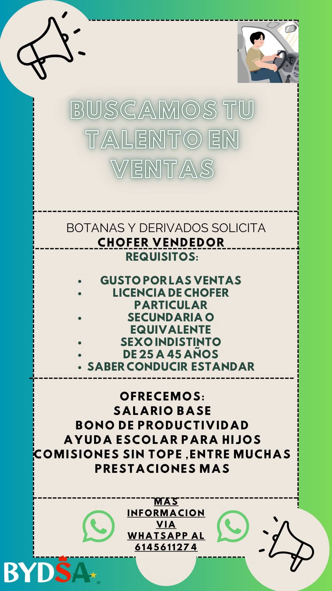 Chofer vendedor