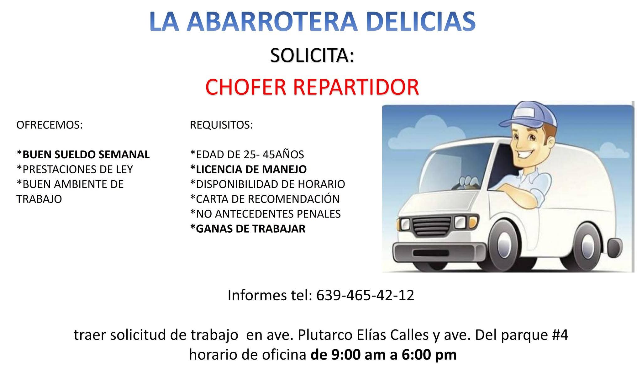 Chofer repartidor