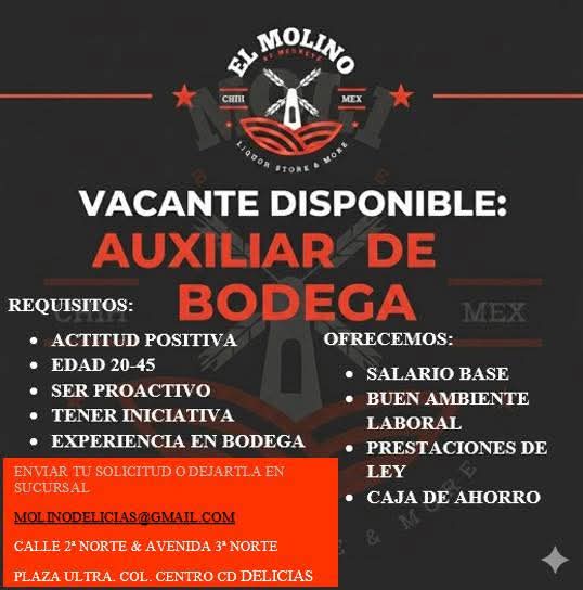 Auxiliar de bodega
