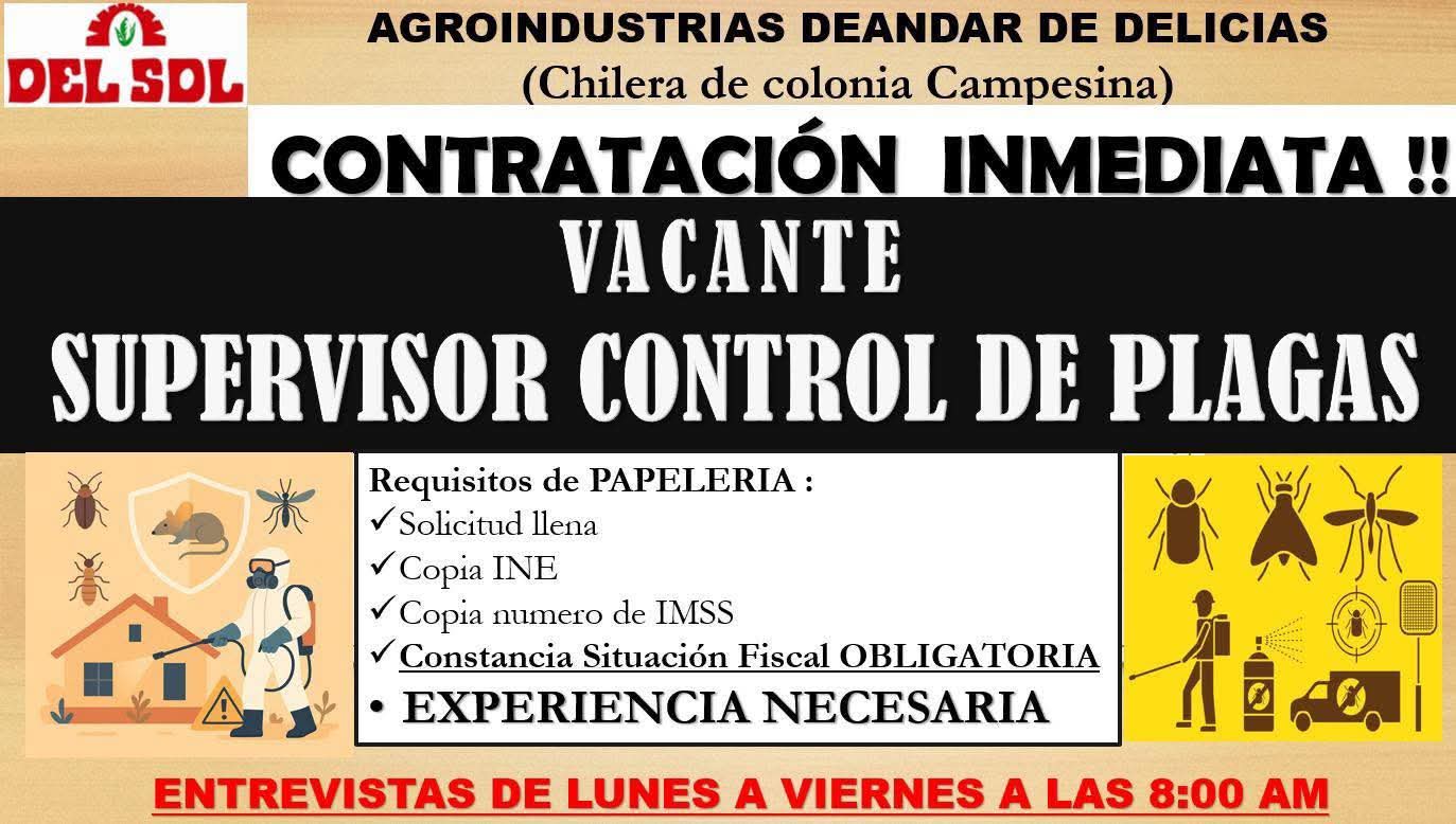 Supervisor de control de plagas