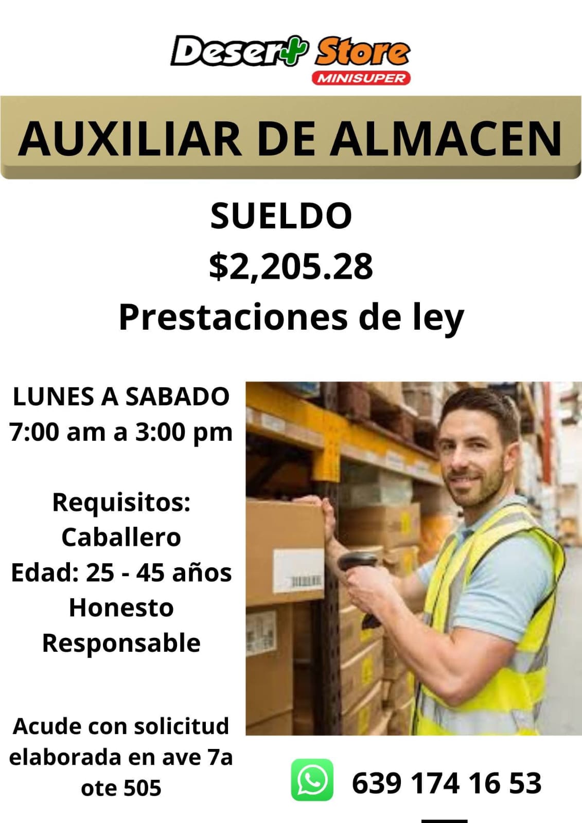 Auxiliar de almacén