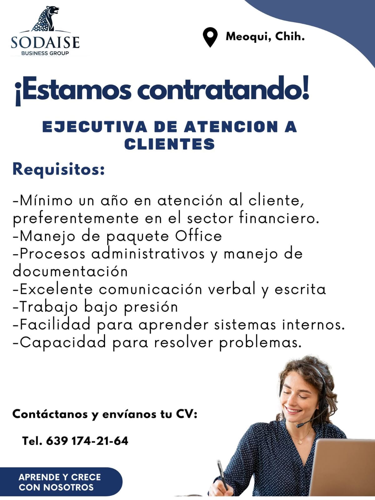 Ejecutiva de atención al cliente