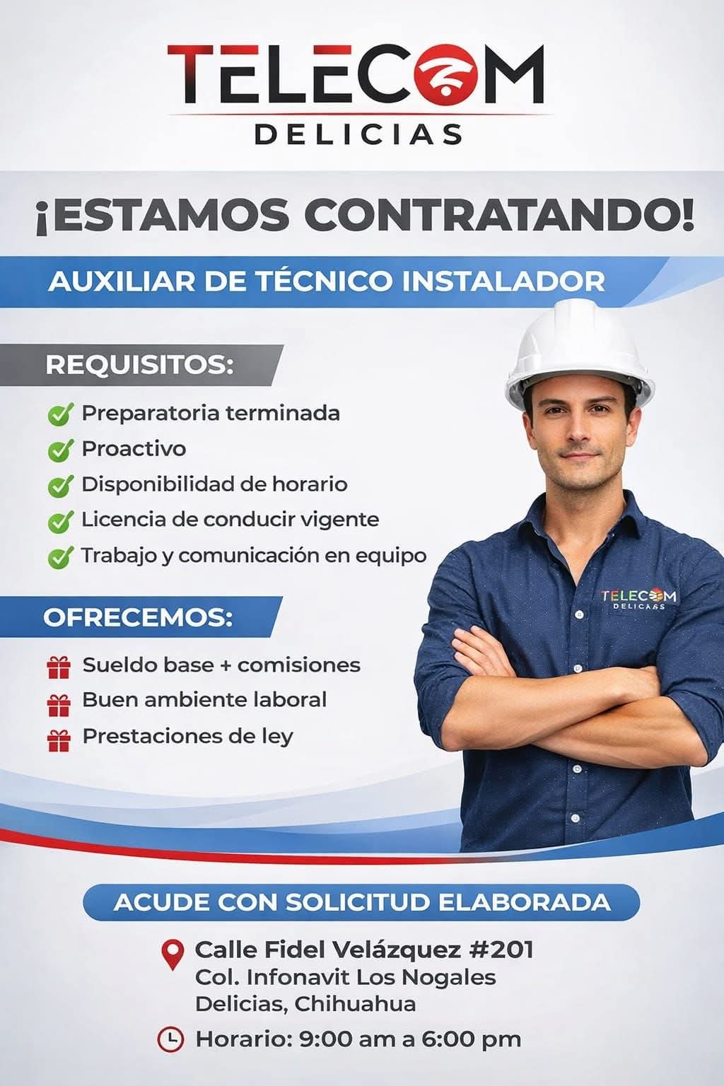 Auxiliar de técnico instalador