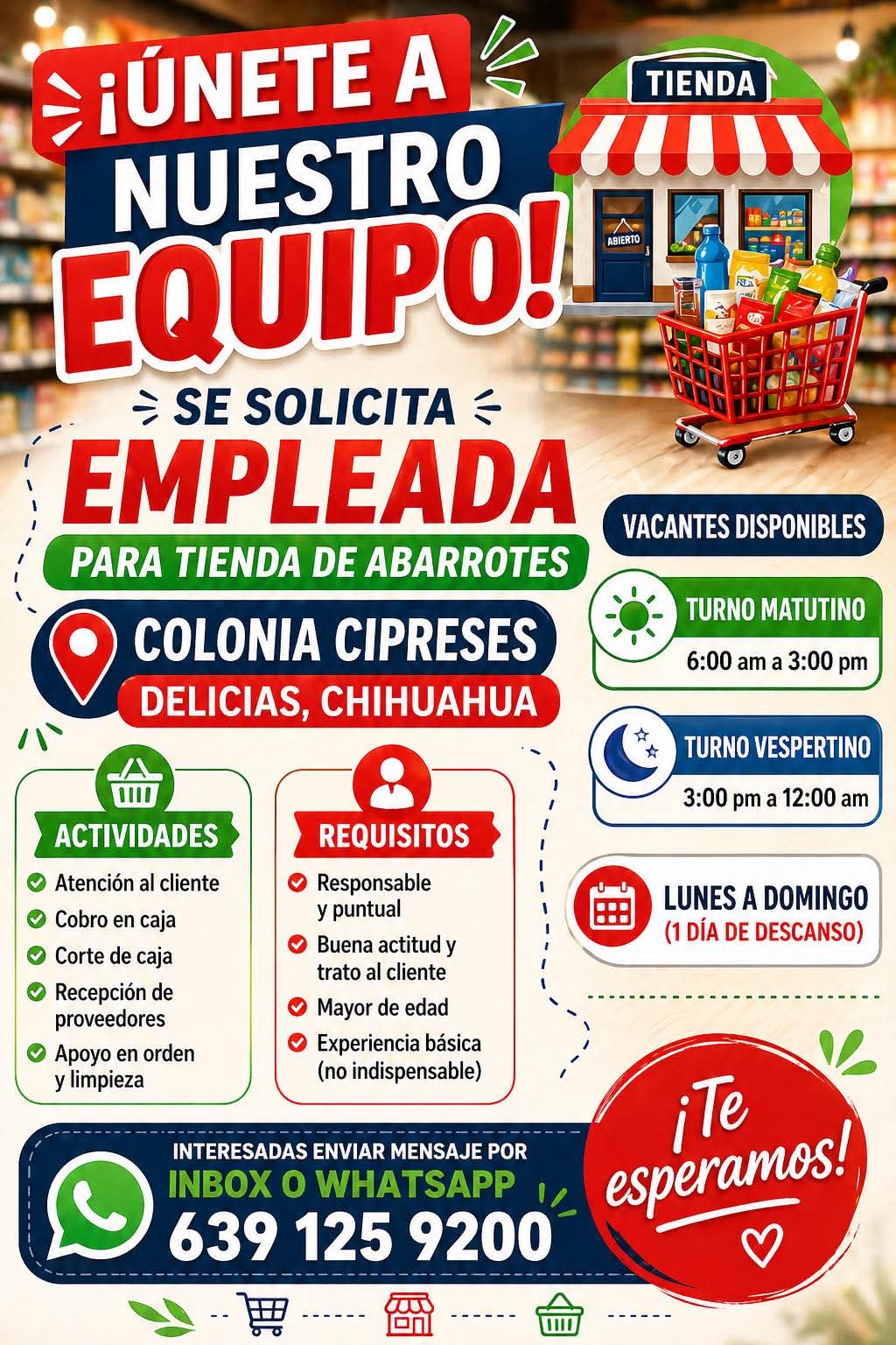 Empleada tienda de abarrotes