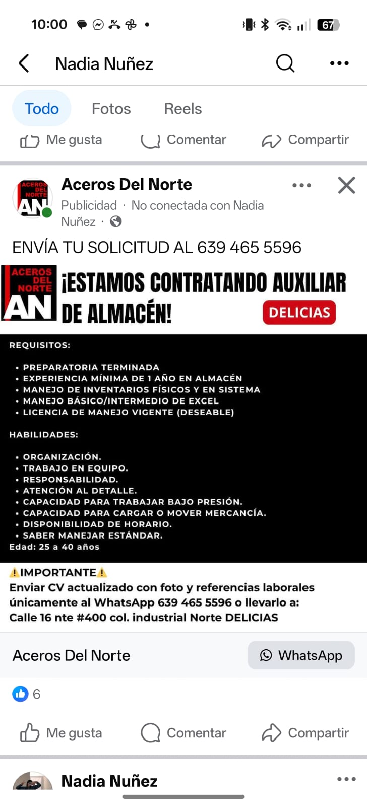 Auxiliar de almacen
