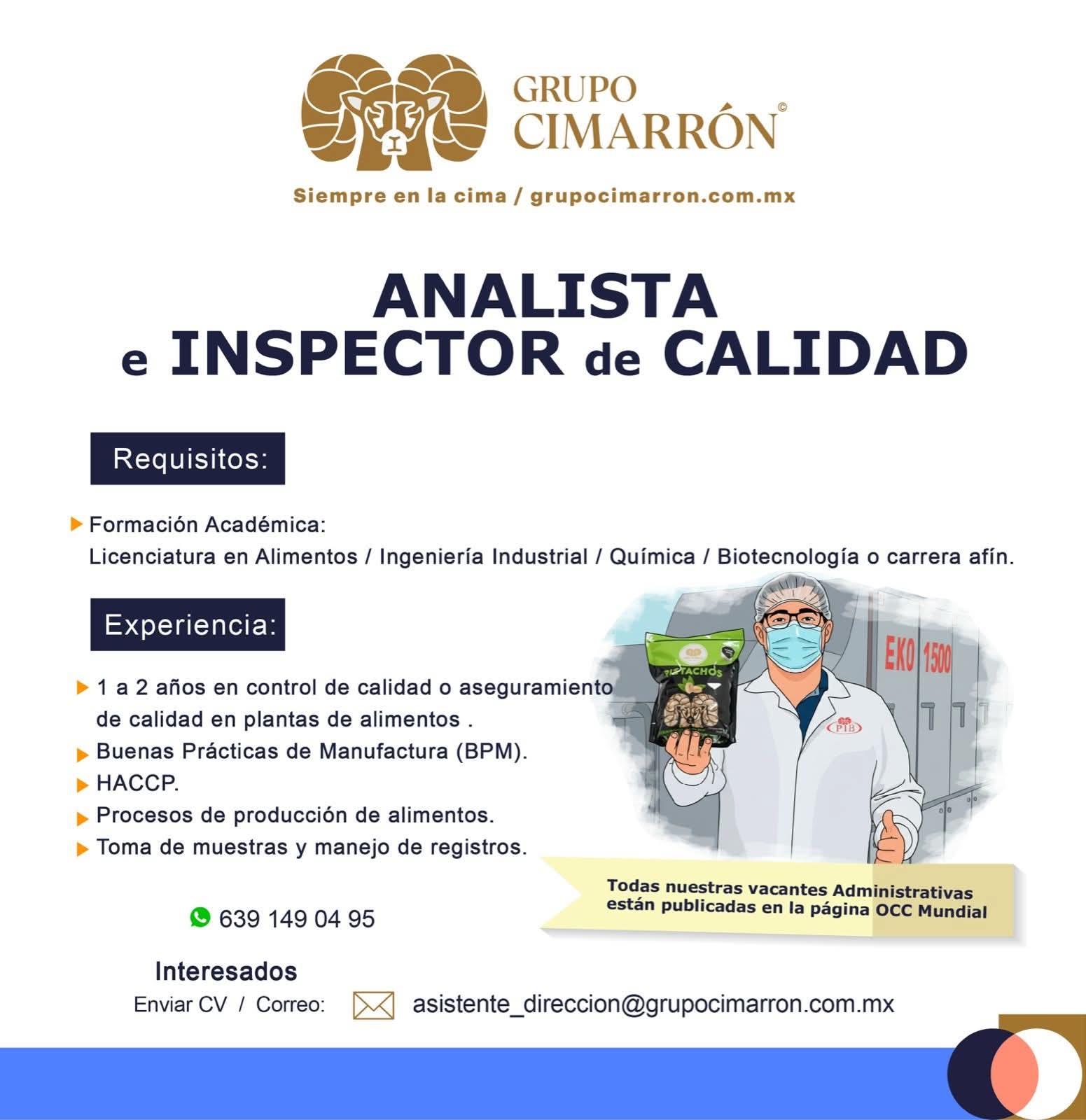Analista inspectir de calidad